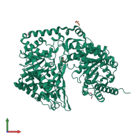 PDB entry 4ztx coloured by chain, front view.