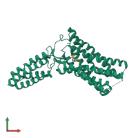 PDB entry 4zud coloured by chain, front view.