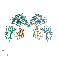 PDB entry 4zuv coloured by chain, front view.