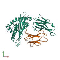 PDB entry 4zuw coloured by chain, front view.