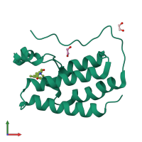 PDB entry 4zw1 coloured by chain, front view.