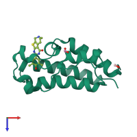 PDB entry 4zw1 coloured by chain, top view.