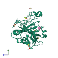 PDB entry 4zwi coloured by chain, side view.