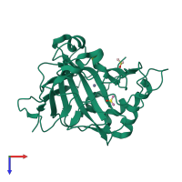 PDB entry 4zwz coloured by chain, top view.