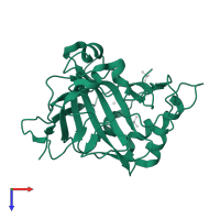 Carbonic anhydrase 2 in PDB entry 4zwz, assembly 1, top view.