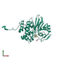 PDB entry 4zx2 coloured by chain, front view.