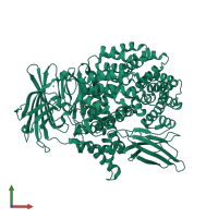 PDB entry 4zx3 coloured by chain, front view.