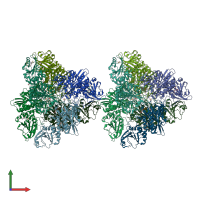 PDB entry 4zx8 coloured by chain, front view.