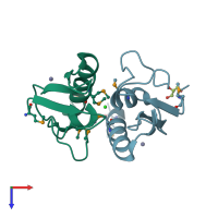 PDB entry 4zya coloured by chain, top view.