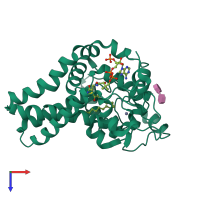 PDB entry 4zyo coloured by chain, top view.