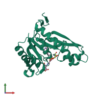 PDB entry 4zyv coloured by chain, front view.