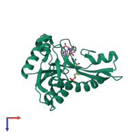 PDB entry 4zz1 coloured by chain, top view.