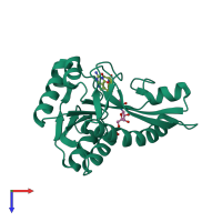 PDB entry 4zz3 coloured by chain, top view.