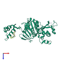 PDB entry 4zzh coloured by chain, top view.