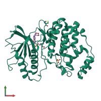 PDB entry 4zzm coloured by chain, front view.