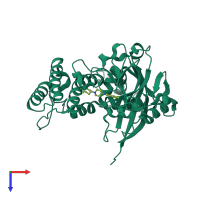 PDB entry 4zzy coloured by chain, top view.