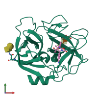 PDB entry 5a09 coloured by chain, front view.