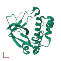 Putative surface anchored protein in PDB entry 5a0d, assembly 1, front view.