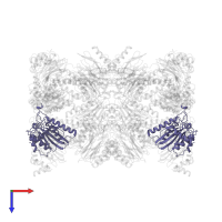 Proteasome subunit alpha type-4 in PDB entry 5a0q, assembly 1, top view.