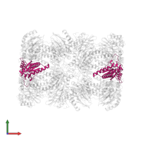 Proteasome subunit alpha type-7 in PDB entry 5a0q, assembly 1, front view.