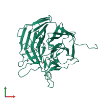 PDB entry 5a10 coloured by chain, front view.