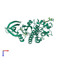 PDB entry 5a14 coloured by chain, top view.