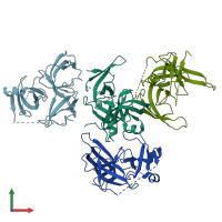 PDB entry 5a1h coloured by chain, front view.