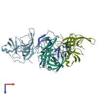 PDB entry 5a1h coloured by chain, top view.