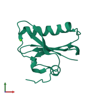 PDB entry 5a1m coloured by chain, front view.