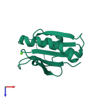 PDB entry 5a1m coloured by chain, top view.