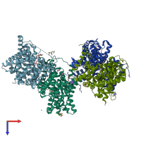 PDB entry 5a1s coloured by chain, top view.
