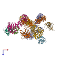 PDB entry 5a1w coloured by chain, top view.