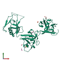 PDB entry 5a2e coloured by chain, front view.