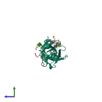 PDB entry 5a2f coloured by chain, side view.