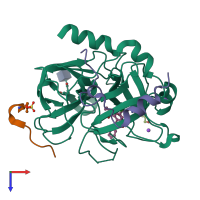 PDB entry 5a2m coloured by chain, top view.