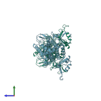 PDB entry 5a2v coloured by chain, side view.