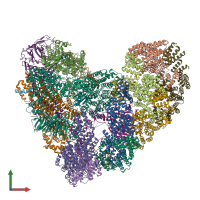 PDB entry 5a31 coloured by chain, front view.
