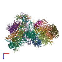 PDB entry 5a31 coloured by chain, top view.