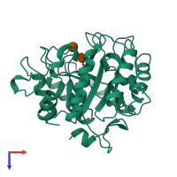 PDB entry 5a3h coloured by chain, top view.