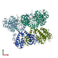 PDB entry 5a4e coloured by chain, front view.