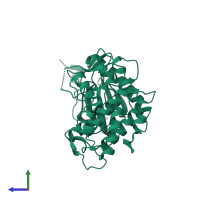 Dual specificity tyrosine-phosphorylation-regulated kinase 1A in PDB entry 5a4l, assembly 1, side view.