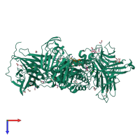 PDB entry 5a58 coloured by chain, top view.