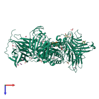 PDB entry 5a59 coloured by chain, top view.