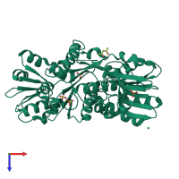 PDB entry 5a5e coloured by chain, top view.