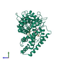 PDB entry 5a5j coloured by chain, side view.