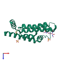 PDB entry 5a5n coloured by chain, top view.