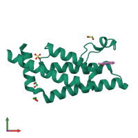 PDB entry 5a5o coloured by chain, front view.