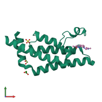 PDB entry 5a5p coloured by chain, front view.