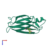 PDB entry 5a6i coloured by chain, top view.