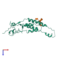 PDB entry 5a79 coloured by chain, top view.